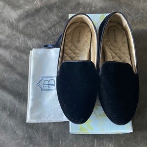 Birdies Black Velvet Flats with Quilted Comfort